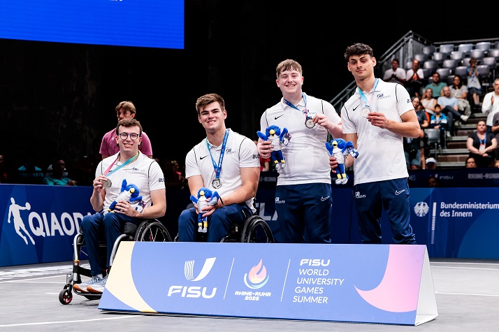 James Hazell and the GB Wheelchair Basketball squad at the 2025 World University Games