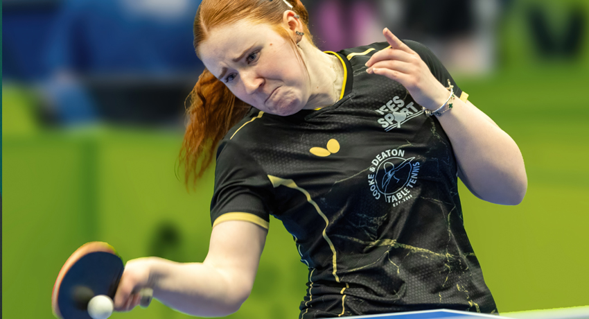 Sophie Earley at the 2025 National Table Tennis Championships