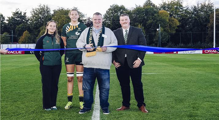 University of Nottingham Provost and Deputy Vice-Chancellor Sam Kingman opening the new pitch at Highfields