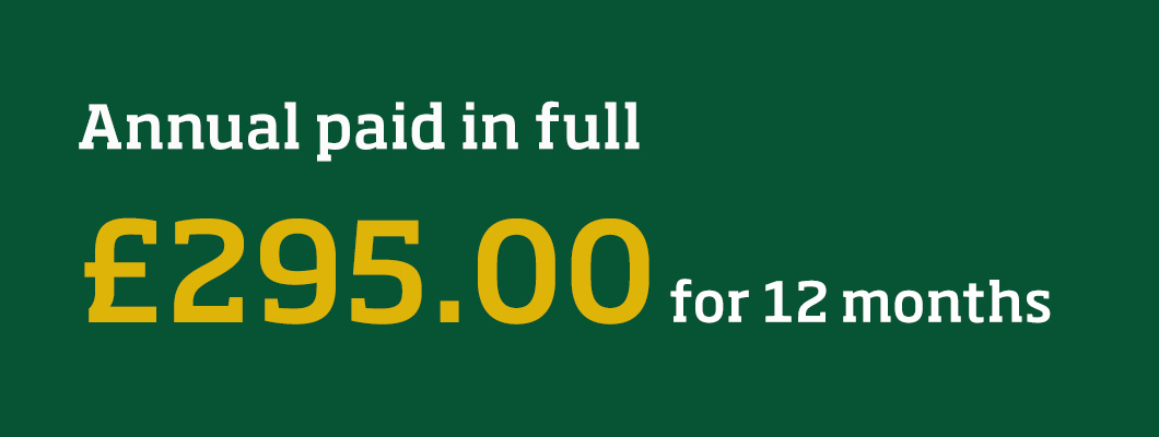 Annual paid in full membership for £295.00