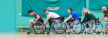 Students try out wheelchair sport