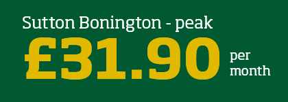 Sutton Bonington - peak - £31.90 per month