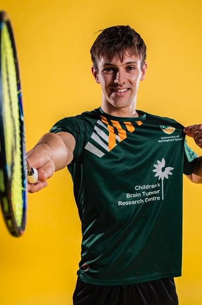 University of Nottingham badminton athlete posing for a photograph