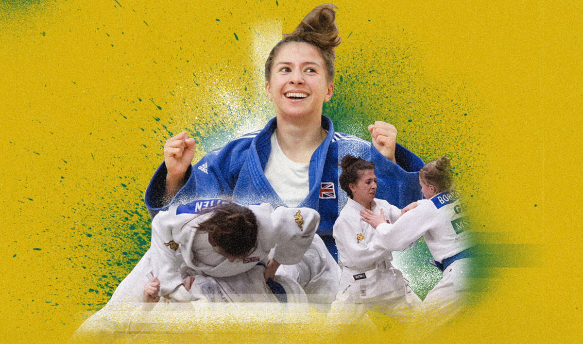A University of Nottingham branded graphic of Amy Platten in action