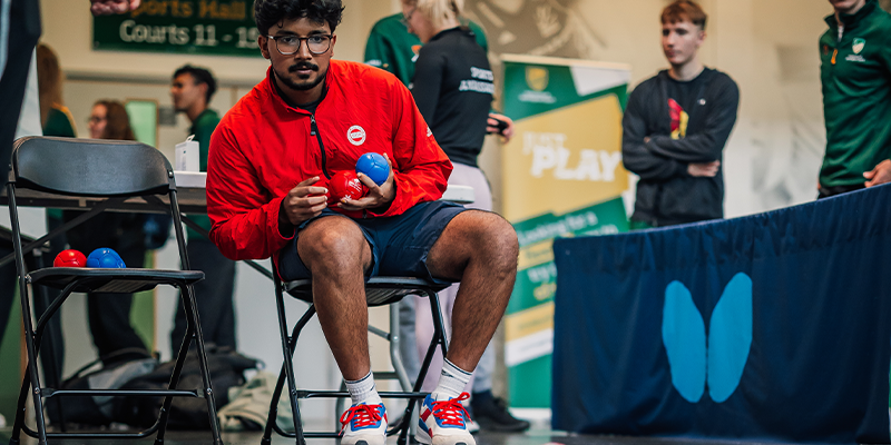 Student Playing Boccia