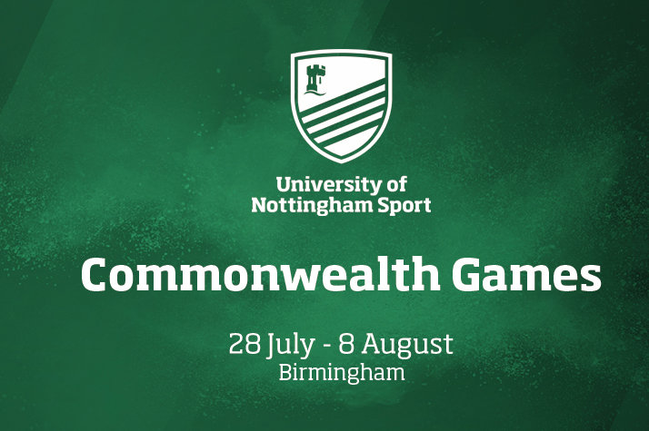 A graphic with the University of Nottingham logo and the dates of the Commonwealth Games