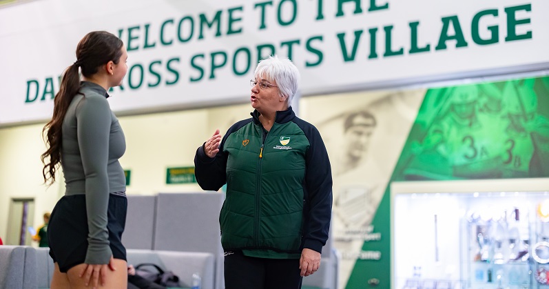 Staff member delivers tour at David Ross Sports Village 