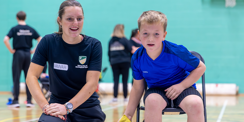 Student upskilled working at Penathlon event