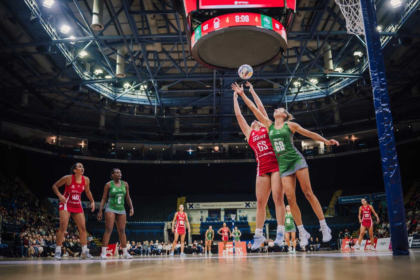 Nottingham Forest Netball match taking place at the Motorpoint Arena