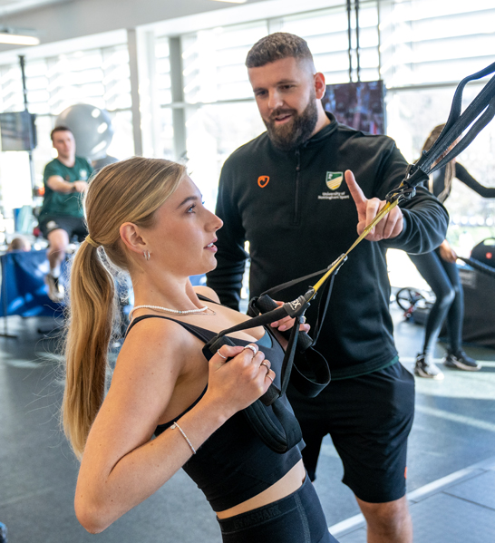 A personal training session taking place at University of Nottingham Sport