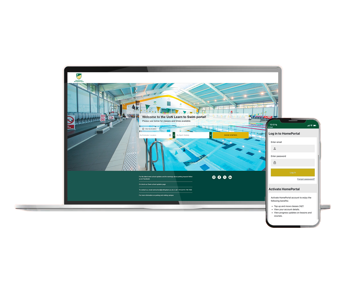 Swim School Login - CoursePro