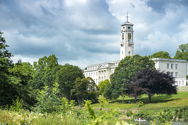 View of Trent Building from Highfields Lake, University Park