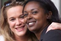 Two female students smiling