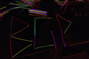 Glowsticks at Broadgate Park's Earth Hour event