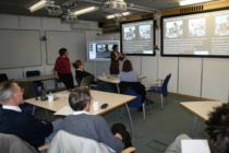 Staff giving a seminar using the virtual flipchart