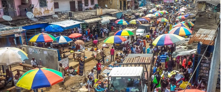 An image of a banner market in Africa