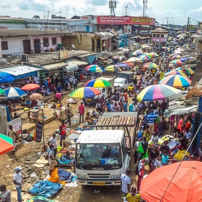 Street market scene in Africa