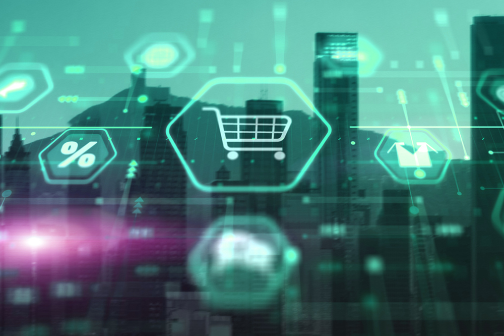 E-Commerce business technology internet concept image.