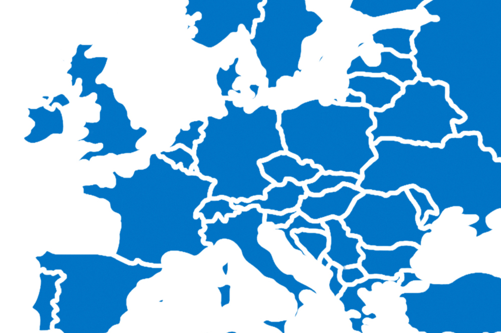 Map view of Europe