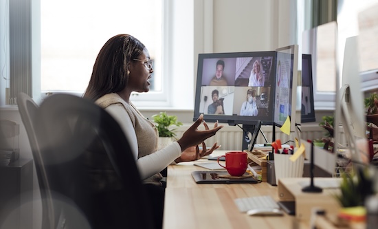Woman on a video call