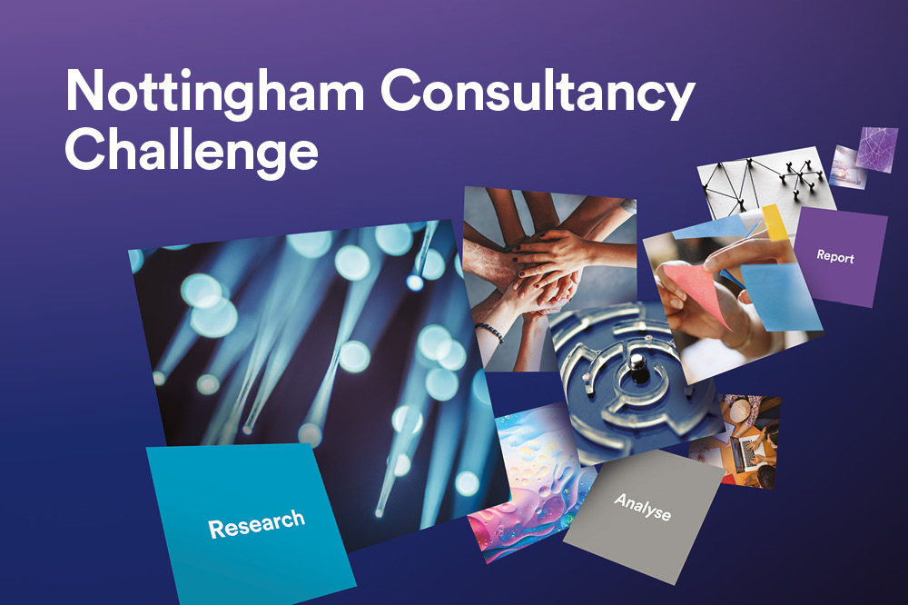 Promotional image with text saying Nottingham Consultancy Challenge