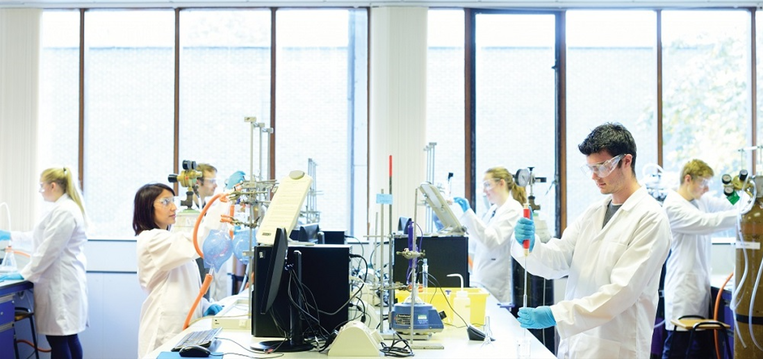Researchers in a lab