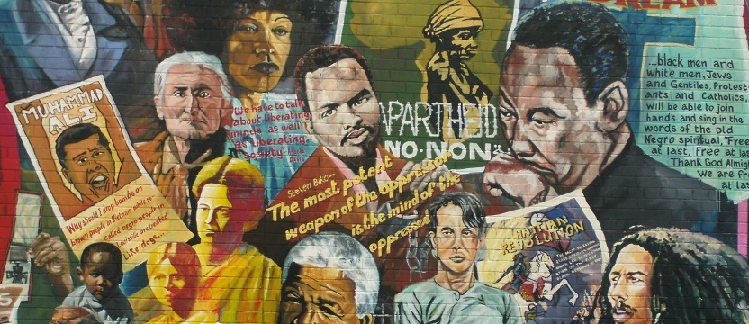 A mural depicting racial rights