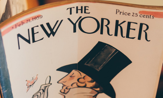 A close up photo of the New Yorker magazine.