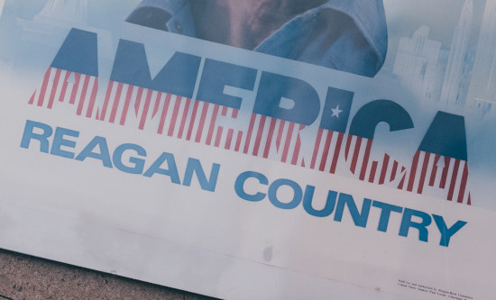 Close up of poster promoting America as Reagan Country