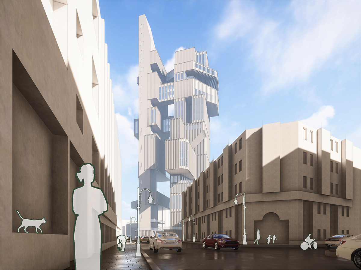 building with urban context