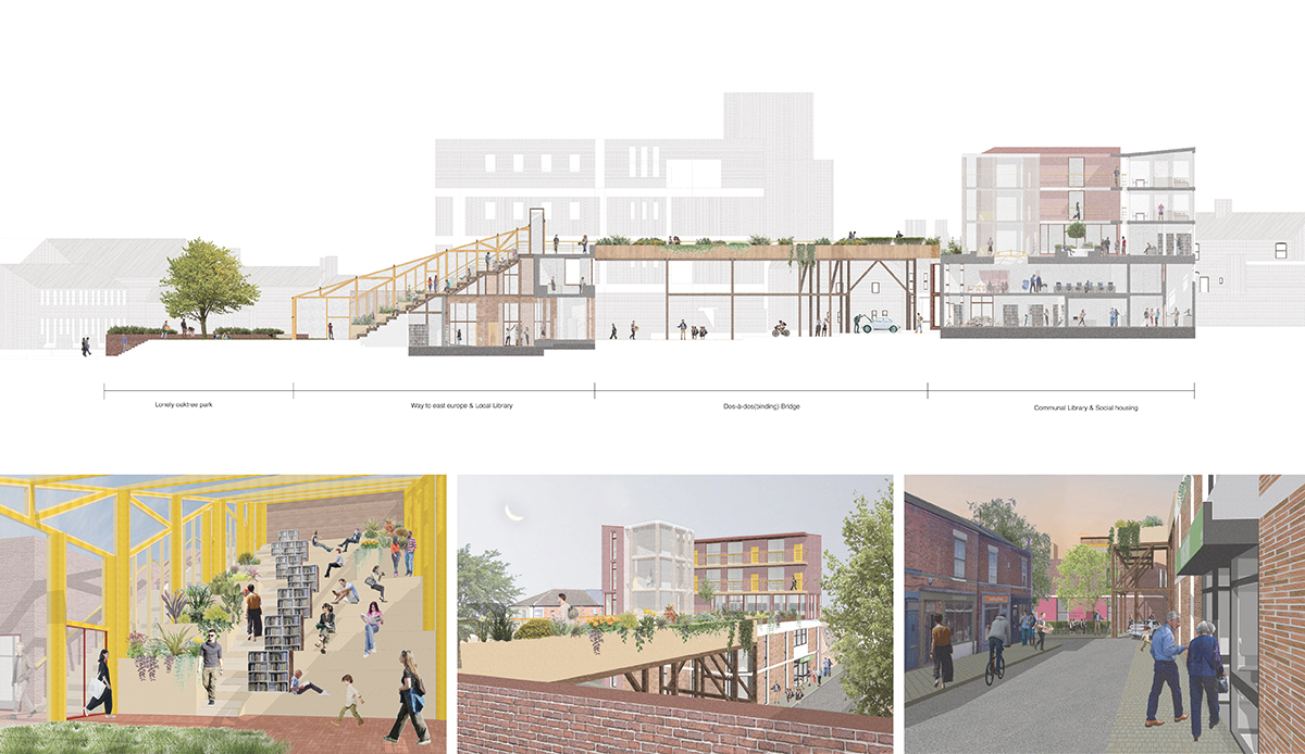 Section of two libraries