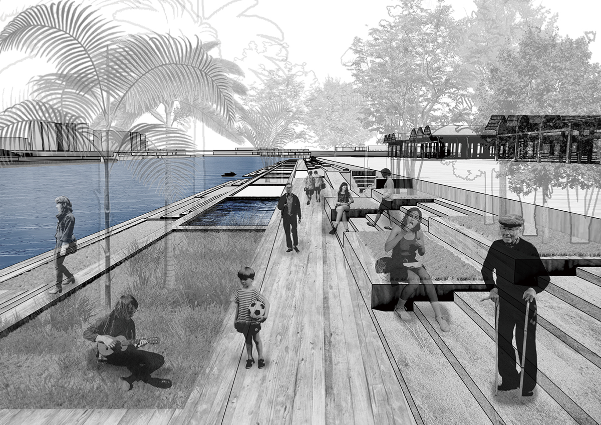 perspective of waterside