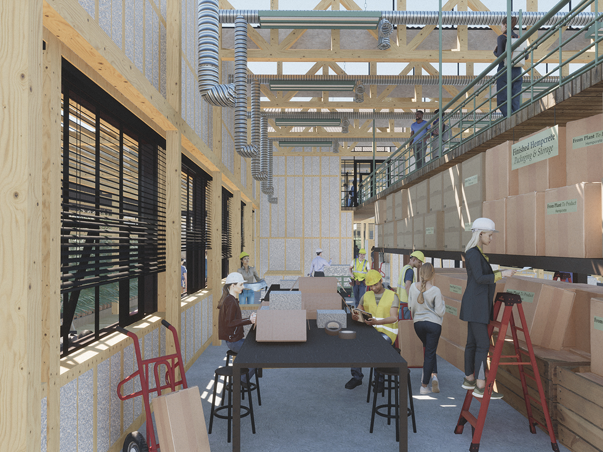 Hempcrete Production Warehouse – Finished Material Packaging & Storage