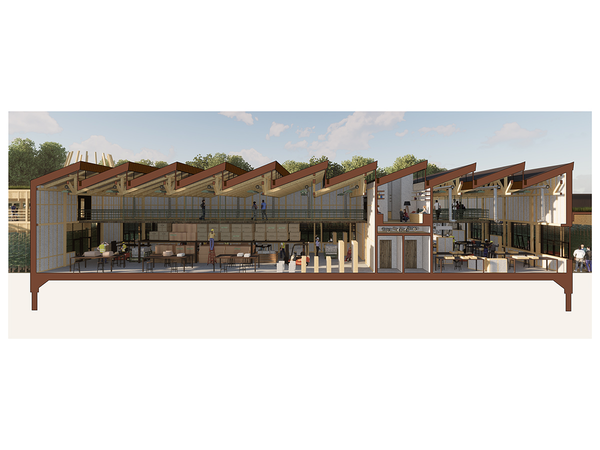 Section of the Hempcrete Production Warehouse