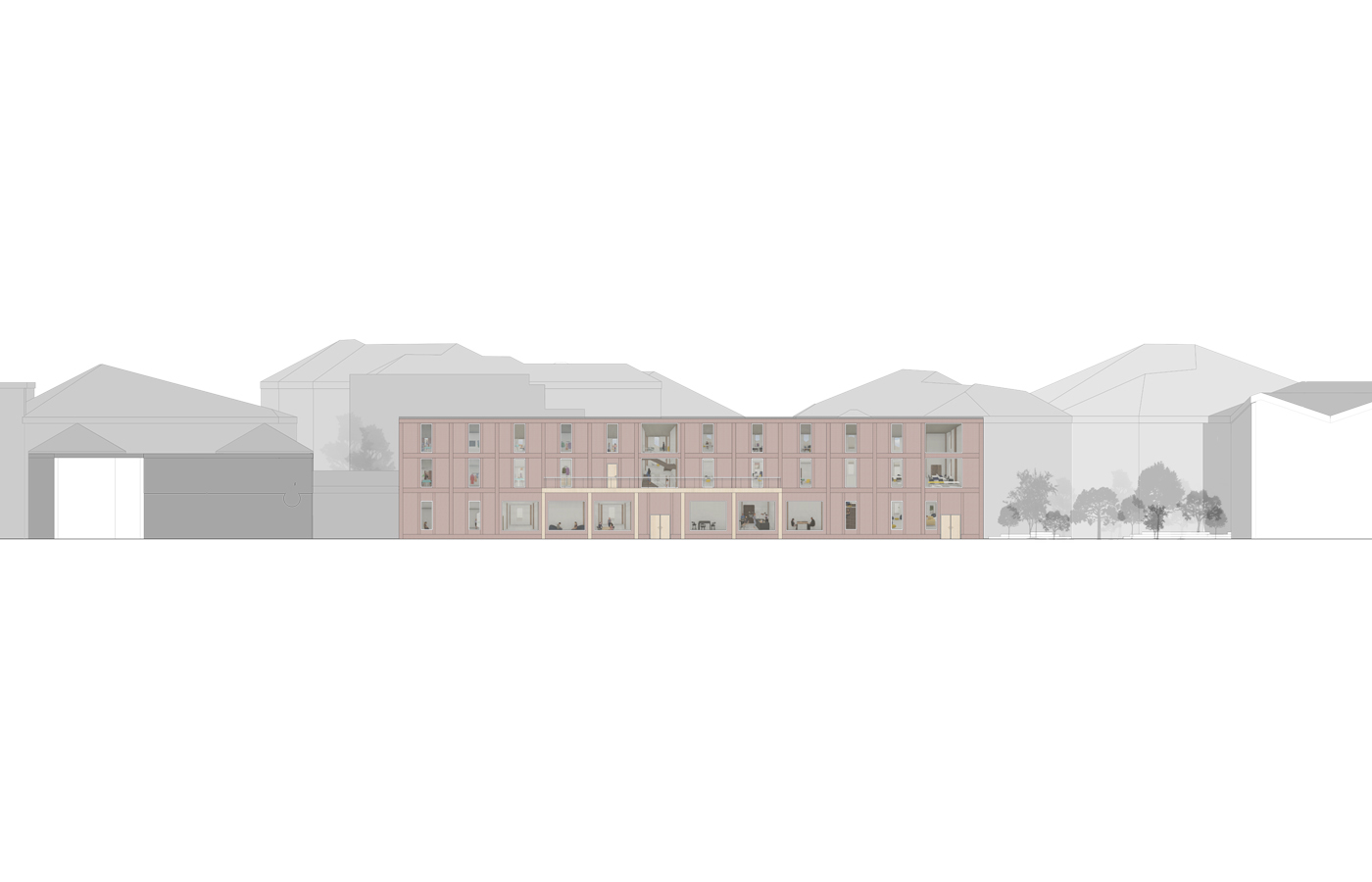 Learning centre west elevation