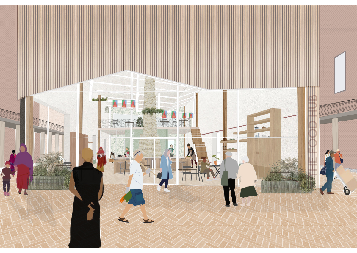 Visual of the communal kitchen