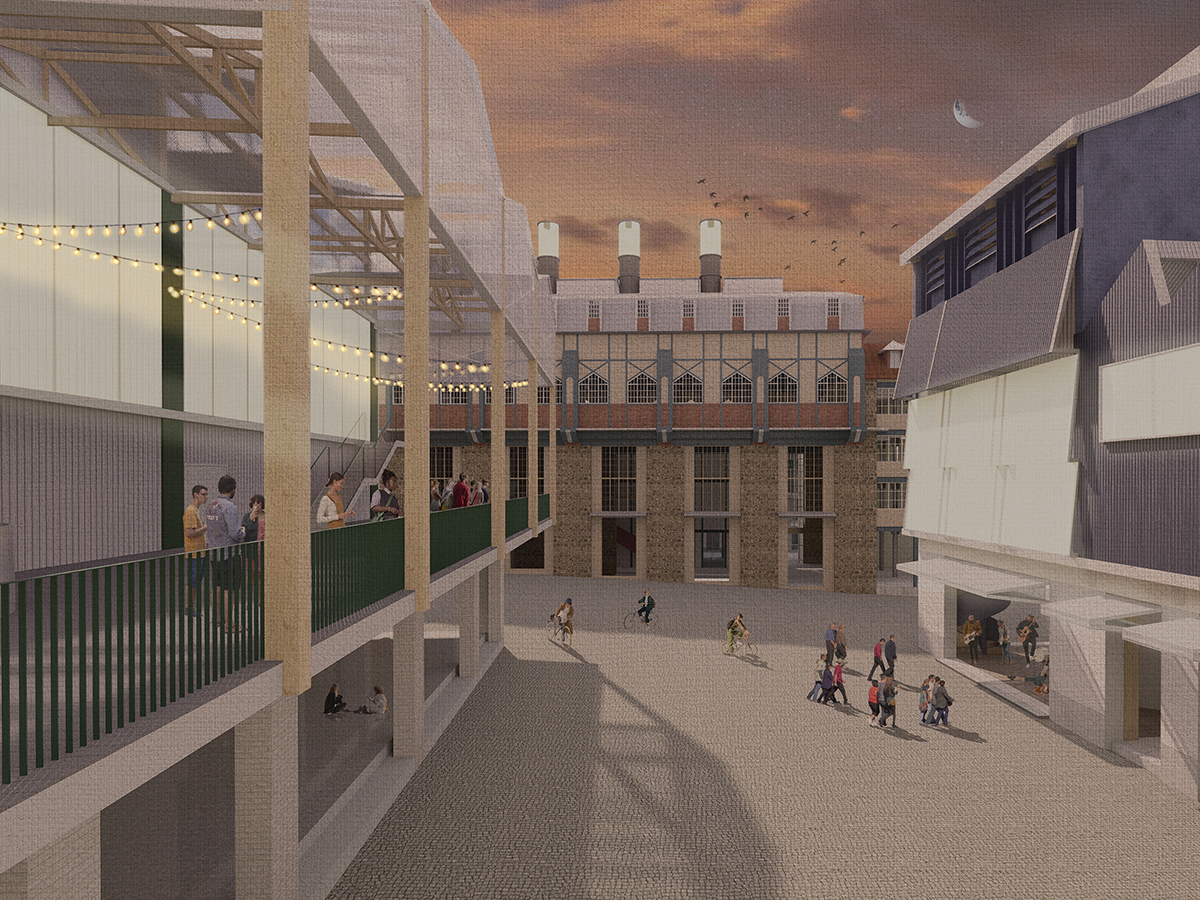 Sun set view onto performance stage