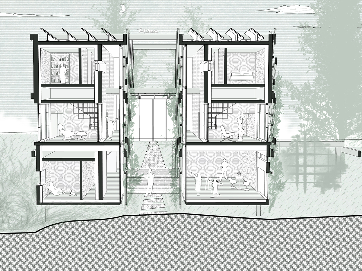 Perspective section for Villefontaine