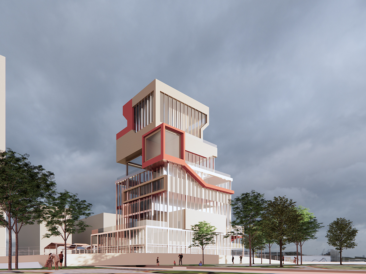 Rendering from the park view