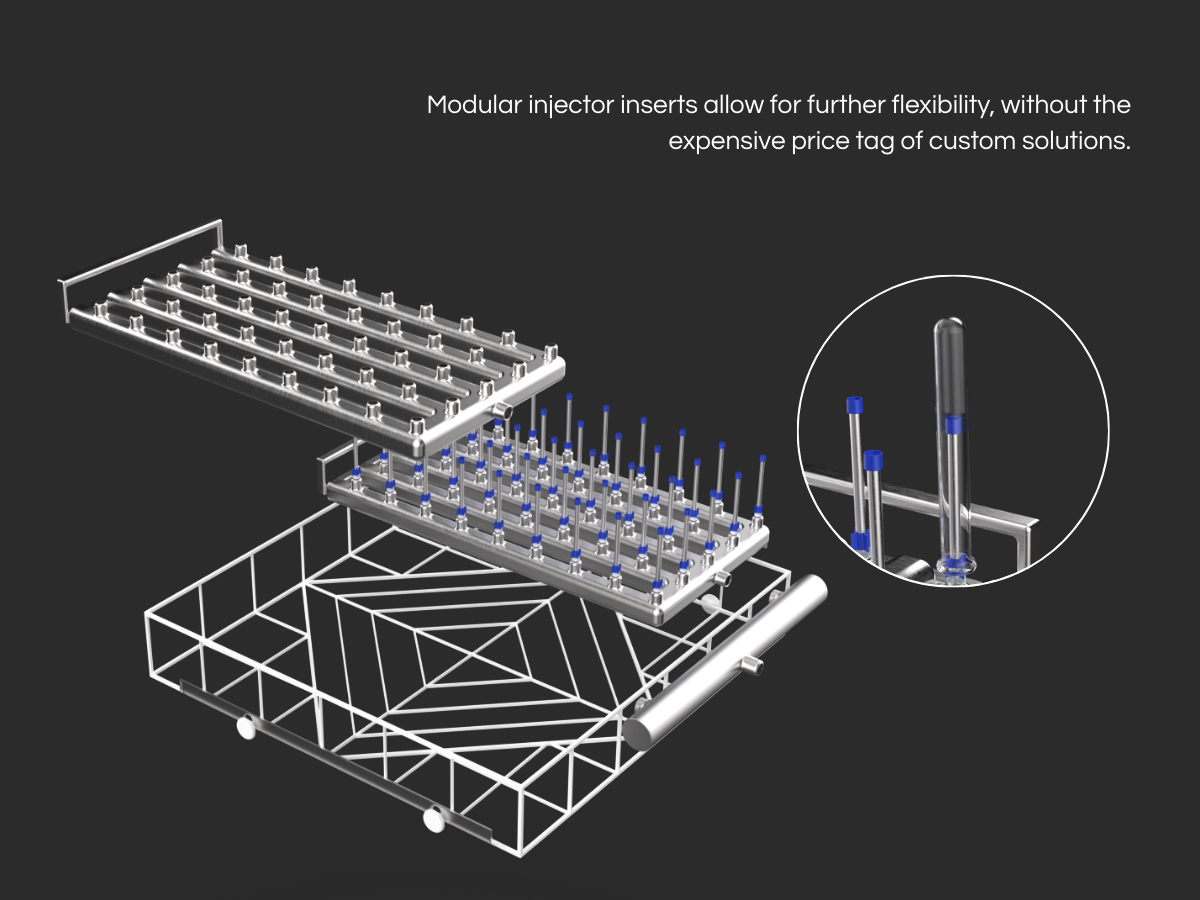 View of the injector racks