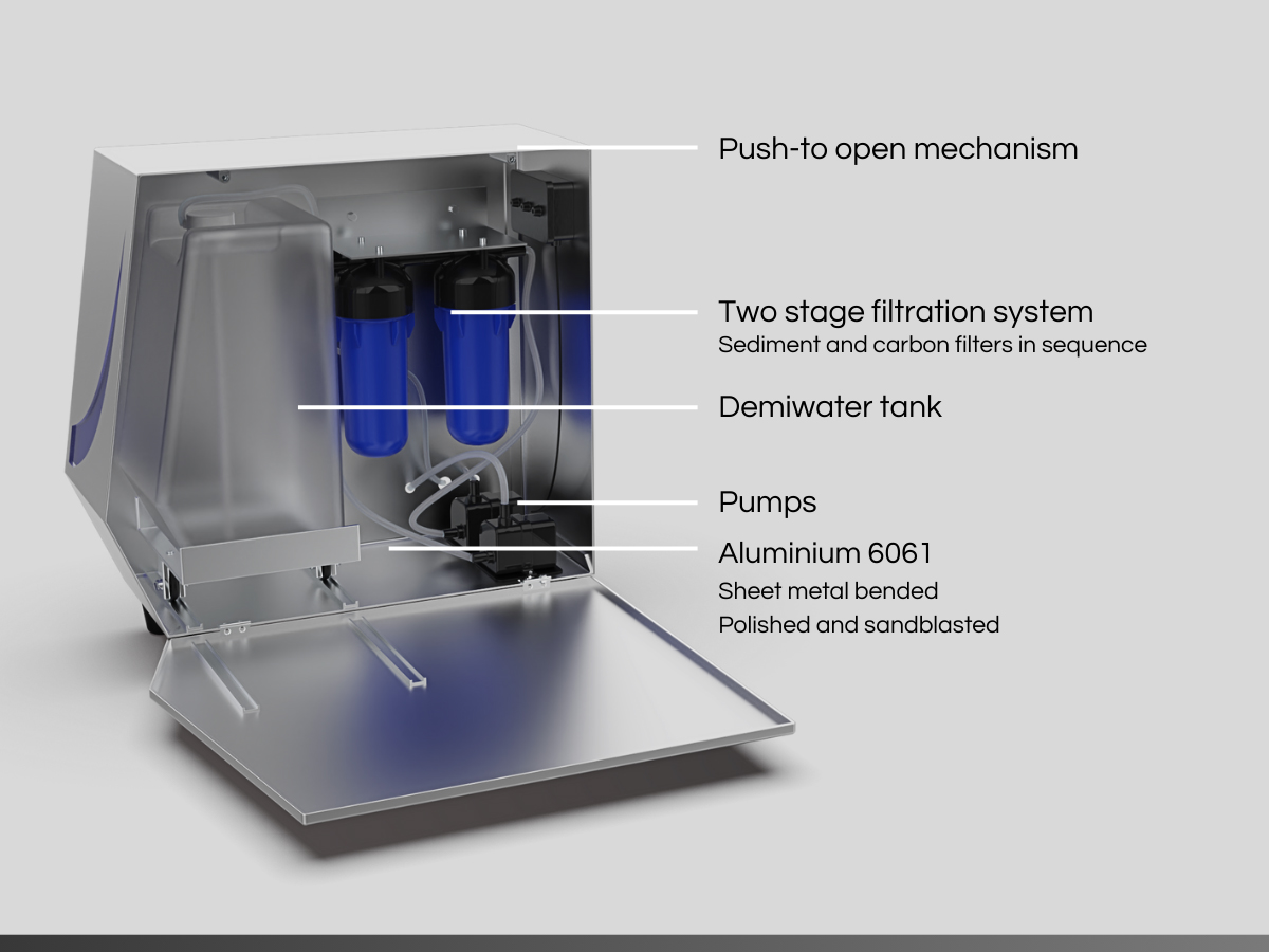 Interior of the modular component