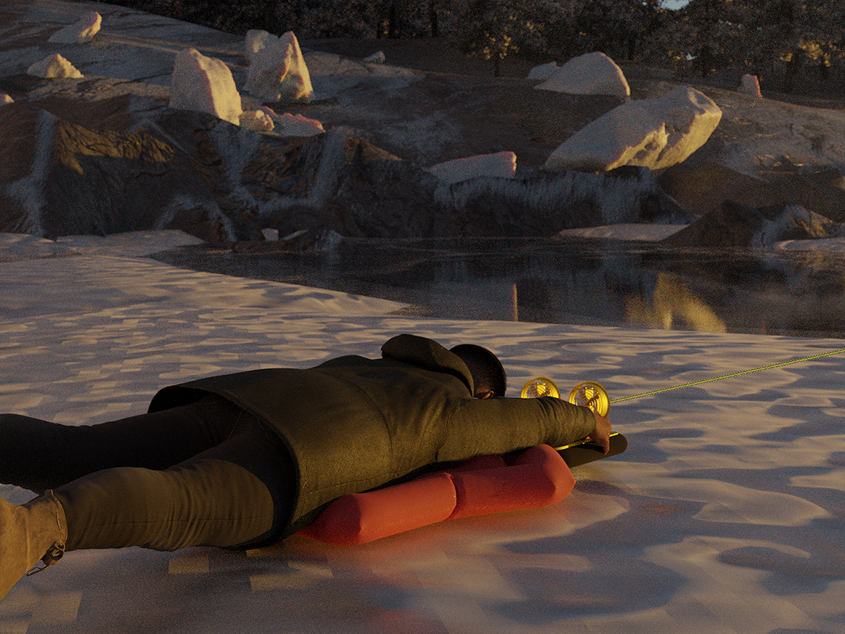 Dragging towards the winch