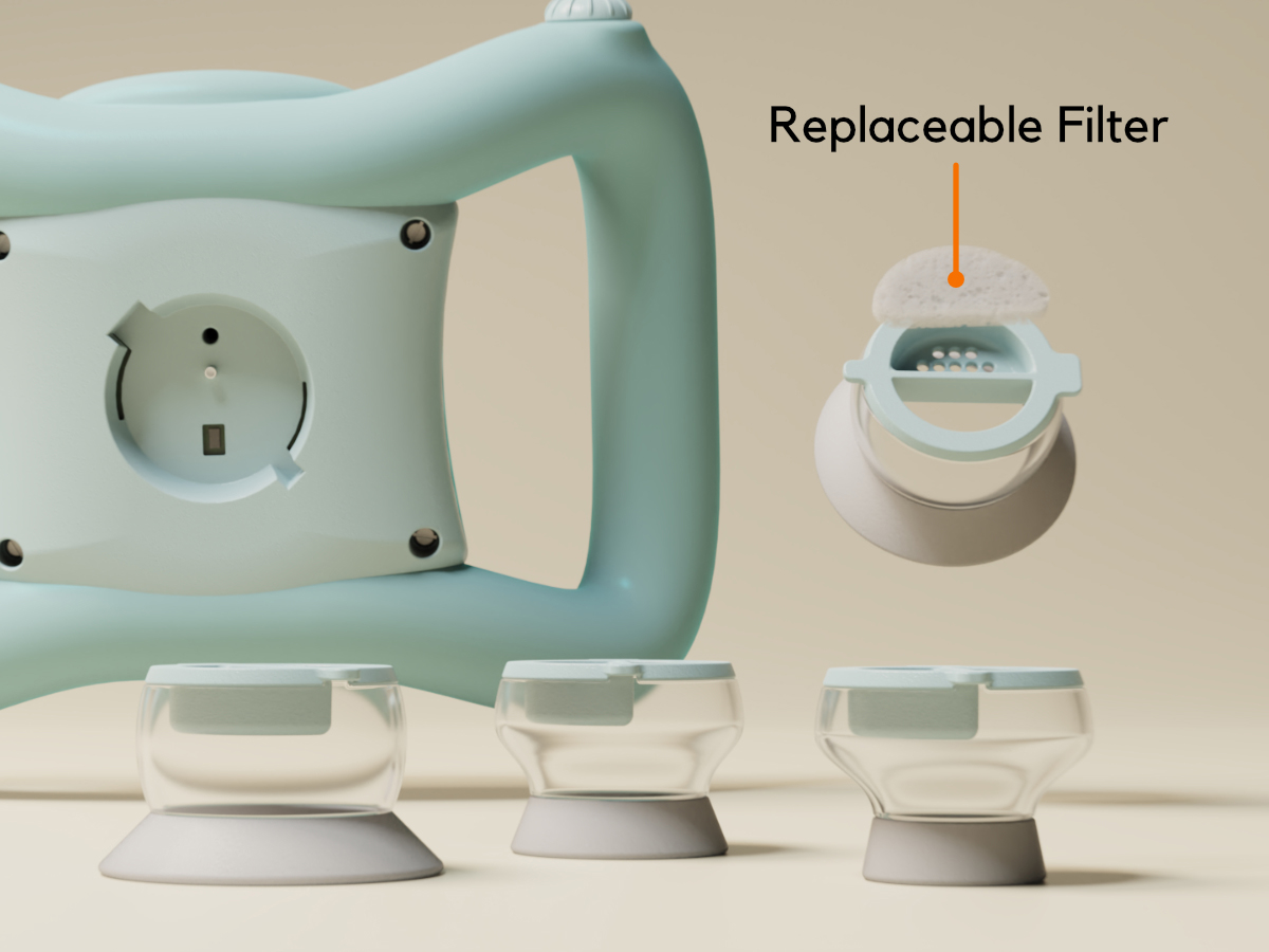 A personal negative pressure wound therapy device for aiding the recovery of C-section scars.