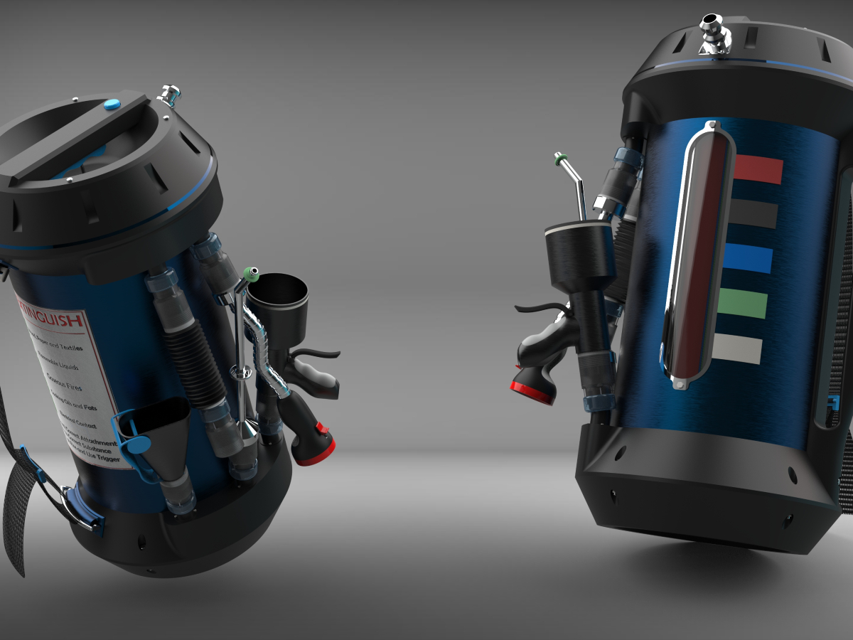 Front and side view of Flextinguish