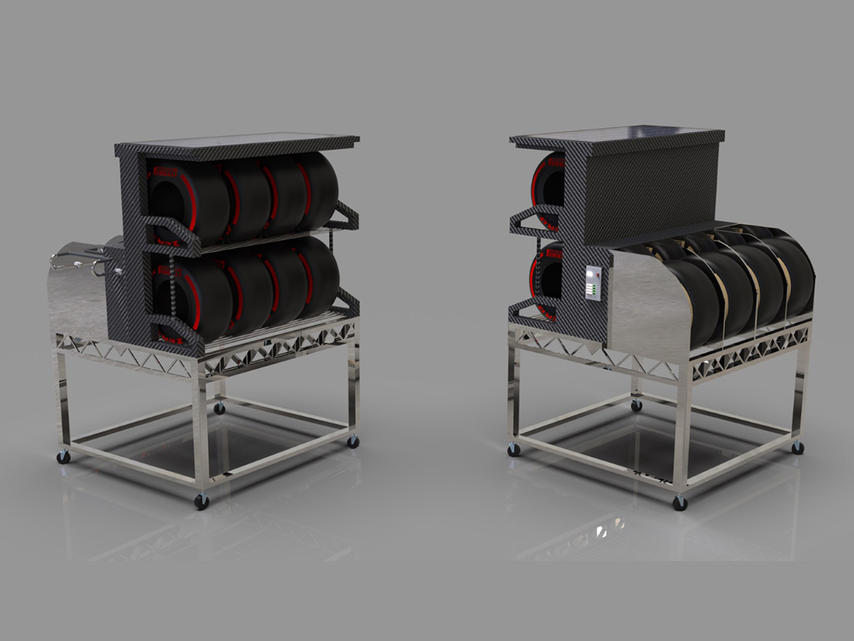 Alternative view of the tyre trolley