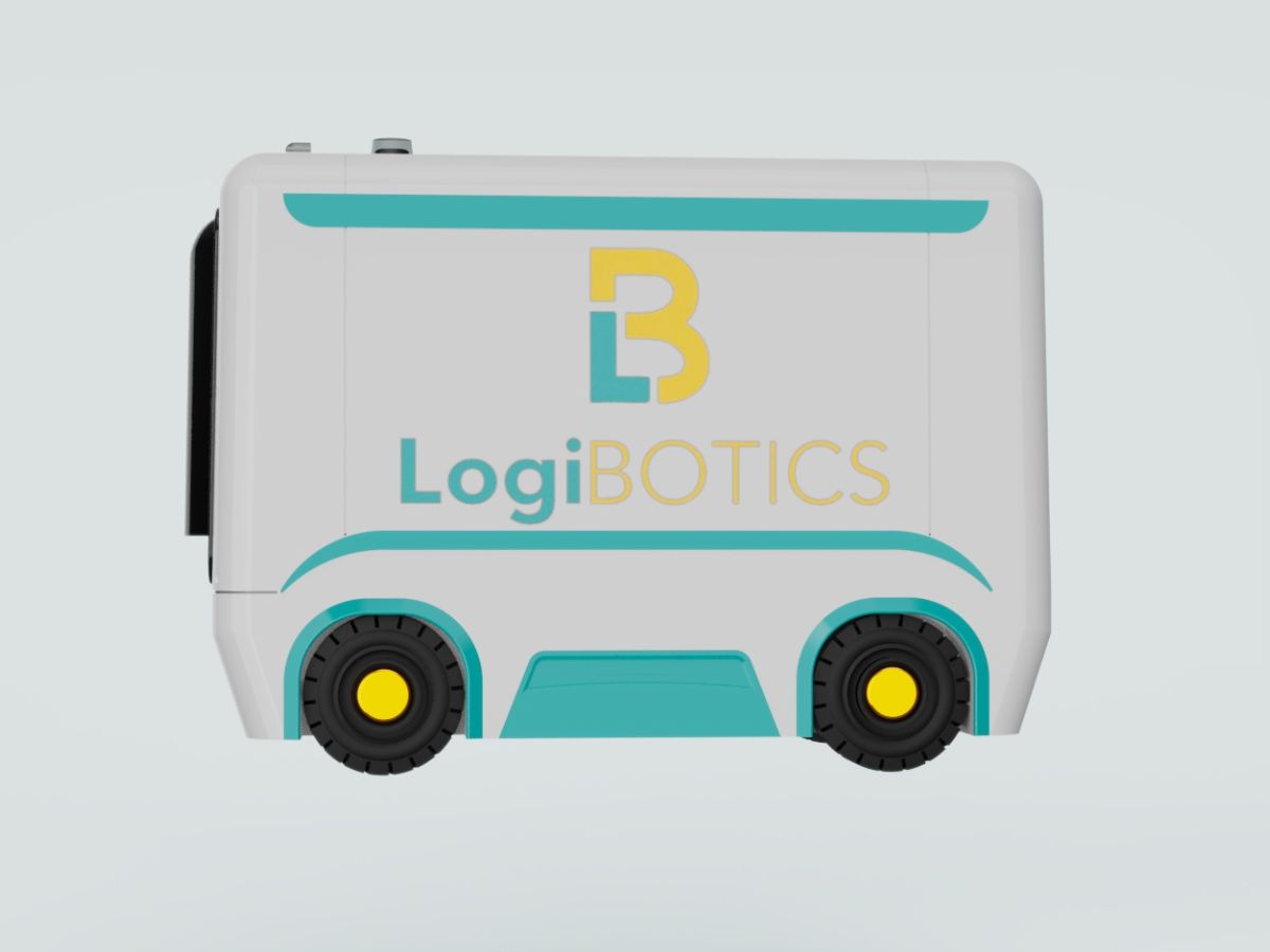 Neighborhood Parcel Delivery Robot Assistant from the side