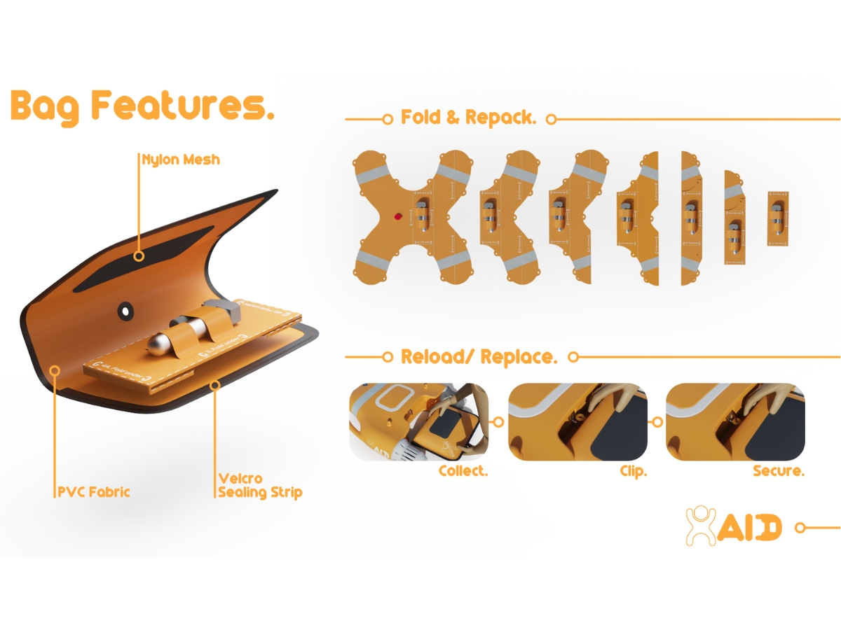Storage bag features of XAID