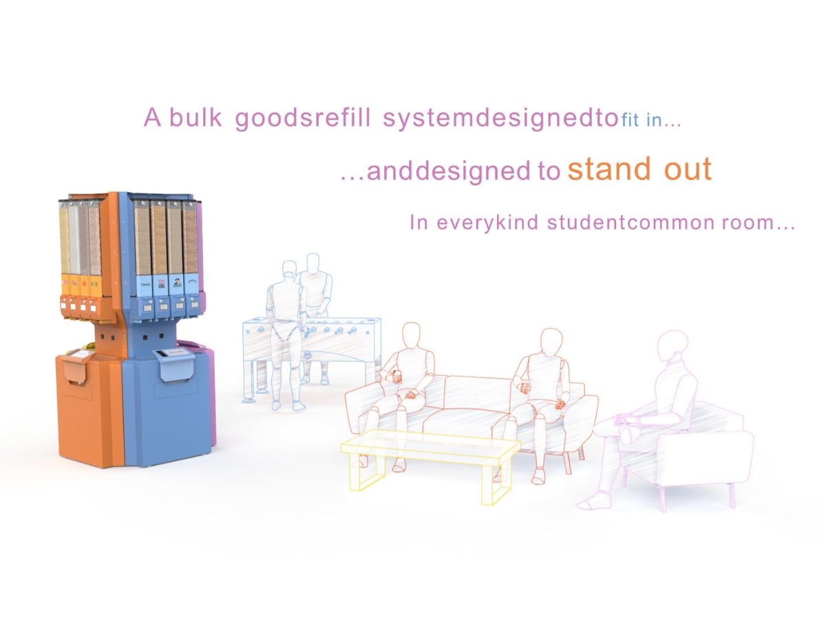 Smart Pantry in a common room with sketched students