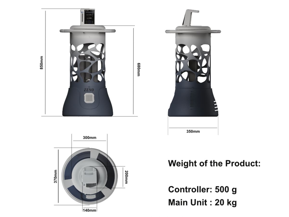 Weight of ZENO's main unit and controller