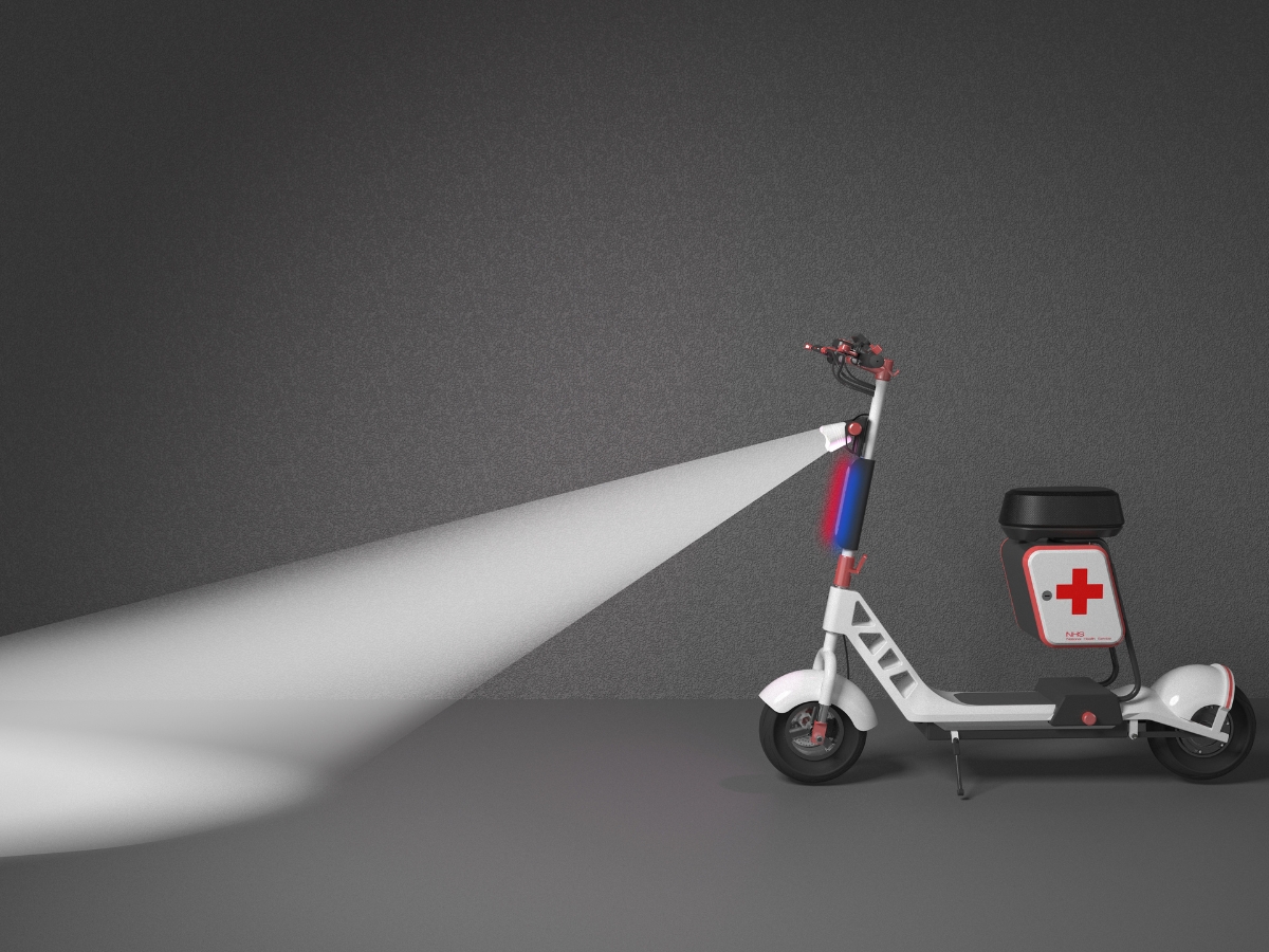 Night-time safety feature of the electric scooter